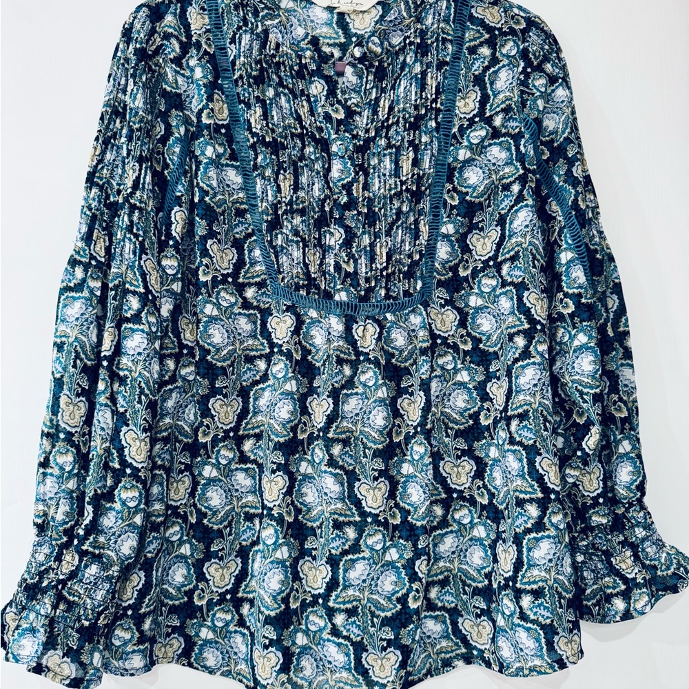 Navy Floral Women's Blouse